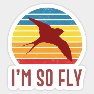 I'm So Fly Retro Style Vintage Bird Gift Sticker